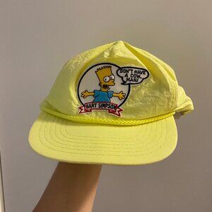 vintage 1990 bart simpson embroidered patch neon snapback cap